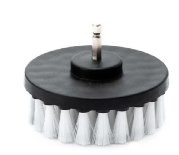 Szczotka na wkrętarkę nylon biała średnie włosie